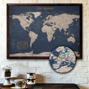 Grote Wereldkaart Push Pin